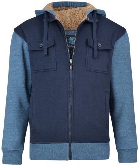 Kam Jeans 7008 Hoodie Denim blue - Trøjer og hættetrøjer - Trøjer og Hættetrøjer i store størrelser - 2XL-14XL