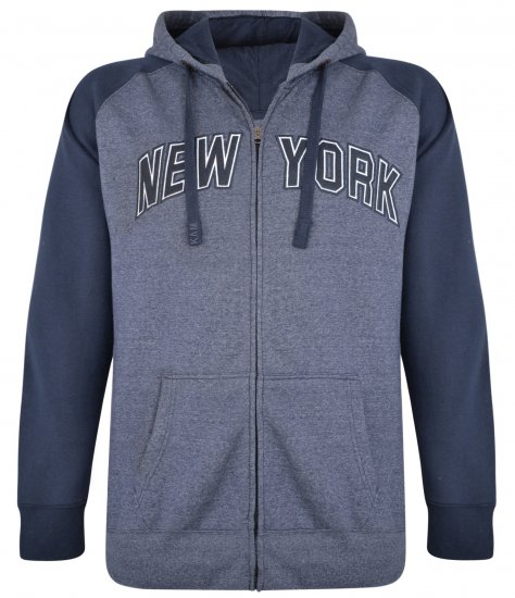Kam Jeans Zip Thru Hoody Navy - Trøjer og hættetrøjer - Trøjer og Hættetrøjer i store størrelser - 2XL-14XL