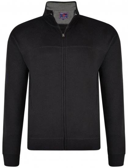 Kam Jeans 7018 Full zip Sweatshirt Black - Trøjer og hættetrøjer - Trøjer og Hættetrøjer i store størrelser - 2XL-14XL