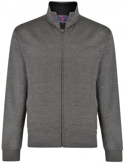 Kam Jeans 7018 Full zip Sweatshirt Charcoal - Trøjer og hættetrøjer - Trøjer og Hættetrøjer i store størrelser - 2XL-14XL