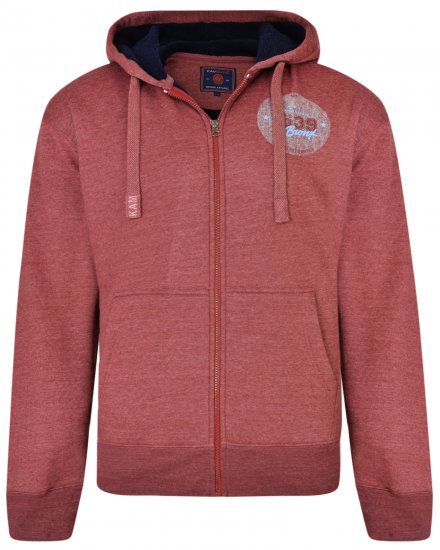 Kam Jeans 7025 Sherpa lined Hoodie Cordovan - Trøjer og hættetrøjer - Trøjer og Hættetrøjer i store størrelser - 2XL-14XL
