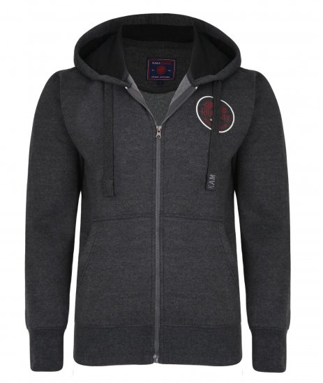 Kam Jeans 7030 Hoody Charcoal - Trøjer og hættetrøjer - Trøjer og Hættetrøjer i store størrelser - 2XL-14XL