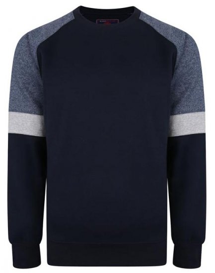 Kam Jeans 7031 Crew Neck Sweater Navy - Trøjer og hættetrøjer - Trøjer og Hættetrøjer i store størrelser - 2XL-14XL