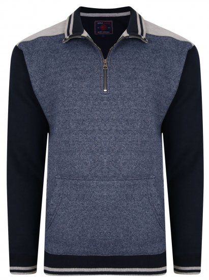 Kam Jeans 7032 Casual Sweater Navy - Trøjer og hættetrøjer - Trøjer og Hættetrøjer i store størrelser - 2XL-14XL
