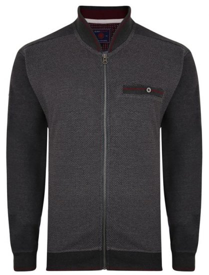 Kam Jeans 7035 Dobby Track Top Charcoal - Trøjer og hættetrøjer - Trøjer og Hættetrøjer i store størrelser - 2XL-14XL