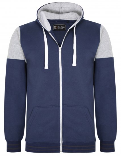 Kam Jeans 7049 Cut & Saw Sleeve Hoodie Navy - Trøjer og hættetrøjer - Trøjer og Hættetrøjer i store størrelser - 2XL-14XL