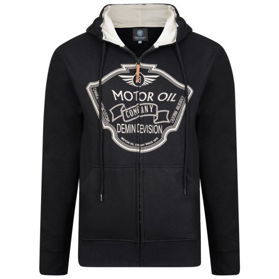 Kam Jeans 705 Motor Oil Hoodie Black - Trøjer og hættetrøjer - Trøjer og Hættetrøjer i store størrelser - 2XL-14XL