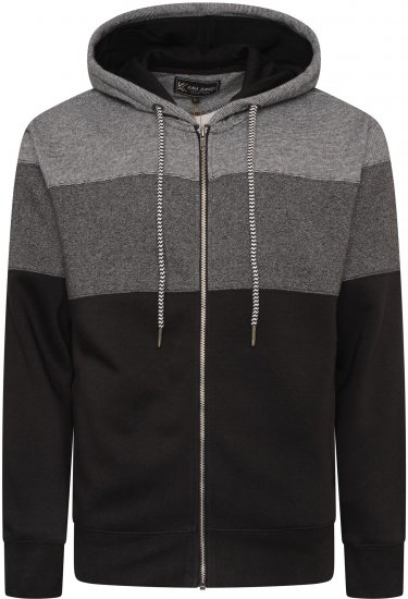 Kam Jeans 7071 Marl Stripe Hoody Black TALL SIZES - HERRETØJ MT-6XLT - Tøj til høje mænd