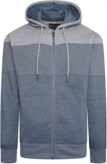 Kam Jeans 7071 Marl Stripe Hoody Denim - Trøjer og hættetrøjer - Trøjer og Hættetrøjer i store størrelser - 2XL-14XL