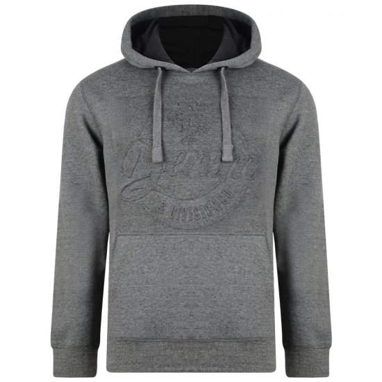 Kam Jeans 708 Embossed Hoodie Charcoal - Trøjer og hættetrøjer - Trøjer og Hættetrøjer i store størrelser - 2XL-14XL