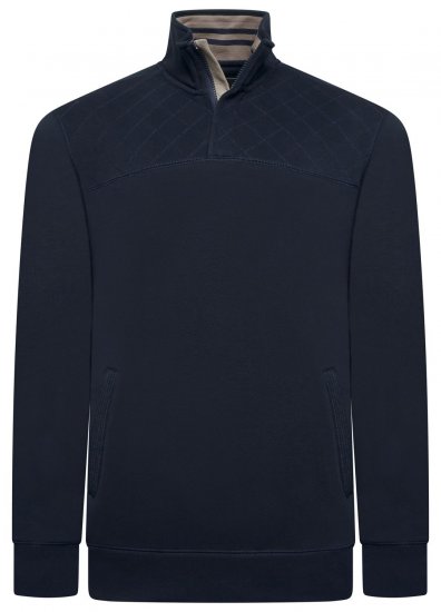 Kam Jeans 7092 Sweatshirt med halv lynlås Mørkeblå - Trøjer og hættetrøjer - Trøjer og Hættetrøjer i store størrelser - 2XL-14XL