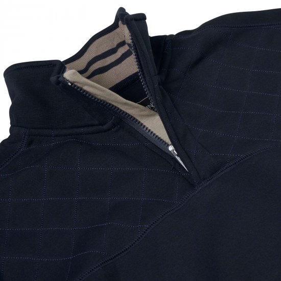 Kam Jeans 7092 Sweatshirt med halv lynlås Mørkeblå - Trøjer og hættetrøjer - Trøjer og Hættetrøjer i store størrelser - 2XL-14XL