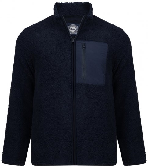 Kam Jeans 712 Teddy Fleece Navy - Trøjer og hættetrøjer - Trøjer og Hættetrøjer i store størrelser - 2XL-14XL