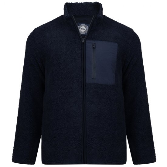 Kam Jeans 712 Teddy Fleece Navy - Trøjer og hættetrøjer - Trøjer og Hættetrøjer i store størrelser - 2XL-14XL