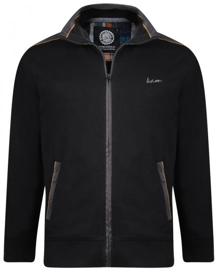 Kam Jeans 714 Shoulder Panel Sweater Black - Trøjer og hættetrøjer - Trøjer og Hættetrøjer i store størrelser - 2XL-14XL