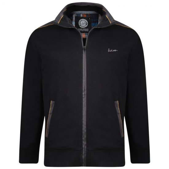 Kam Jeans 714 Shoulder Panel Sweater Black - Trøjer og hættetrøjer - Trøjer og Hættetrøjer i store størrelser - 2XL-14XL