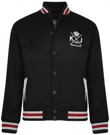 Kam Jeans 719 Button Sweater Black - Trøjer og hættetrøjer - Trøjer og Hættetrøjer i store størrelser - 2XL-14XL