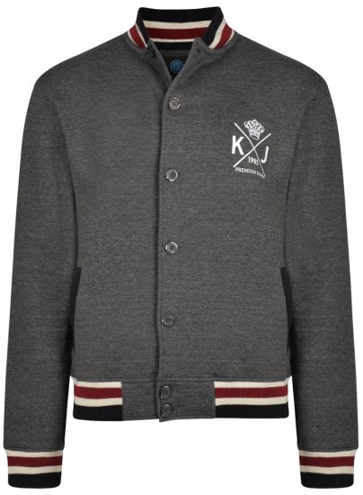 Kam Jeans 719 Button Sweater Charcoal - Trøjer og hættetrøjer - Trøjer og Hættetrøjer i store størrelser - 2XL-14XL
