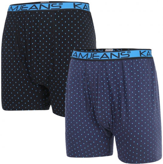 Kam Jeans 809 Diamond Print Boxers Twin Pack - Undertøj og badetøj - Badetøj og Undertøj i store størrelser 