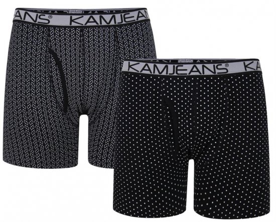 Kam Jeans 810 Jersey Printed Boxers Twin Pack - Undertøj og badetøj - Badetøj og Undertøj i store størrelser 