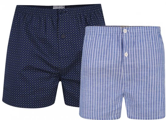 Kam Jeans 812 Twin Pack Woven Boxers - Undertøj og badetøj - Badetøj og Undertøj i store størrelser 