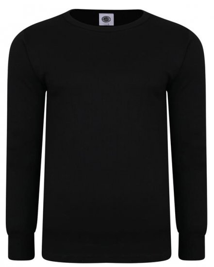 Kam Jeans 832 LS Thermal T-Shirt Black - Tøj i store størrelser - Tøj i store størrelser til mænd