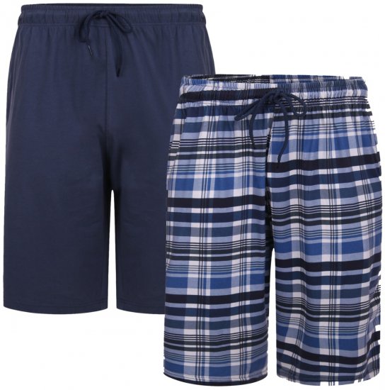 Kam Jeans 875 Lounge shorts Navy, Checked 2-pack - Undertøj og badetøj - Badetøj og Undertøj i store størrelser 