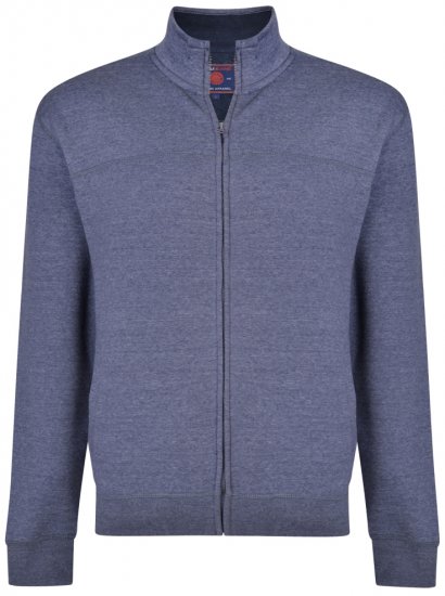 Kam Jeans 7018 Full zip Sweatshirt Insignia Blue - Trøjer og hættetrøjer - Trøjer og Hættetrøjer i store størrelser - 2XL-14XL