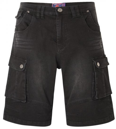 Kam Jeans Ivan Cargo Shorts Black - Shorts - Shorts i store størrelser - W40-W60