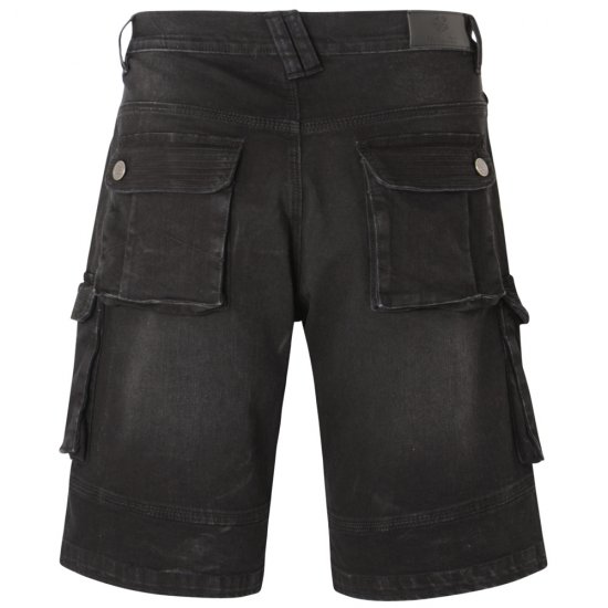 Kam Jeans Ivan Cargo Shorts Black - Shorts - Shorts i store størrelser - W40-W60