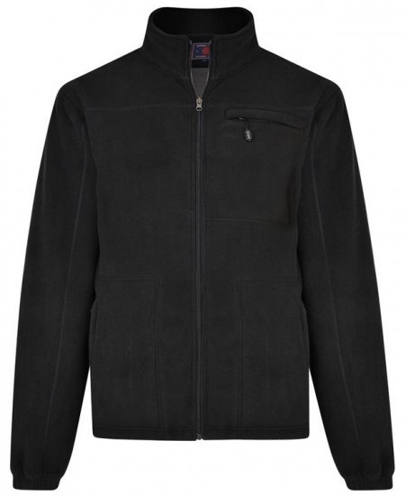 Kam Jeans KV100 Bonded Fleece Jacket Black - Sportstøj & outdoor - Sportstøj i store størrelser til mænd