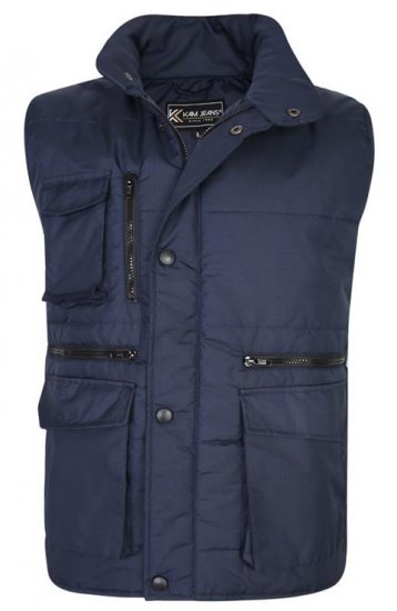 Kam Jeans KV115 Military Multi Pocket Vest Navy - Jakker - Jakker i store størrelser, 2XL- 12XL
