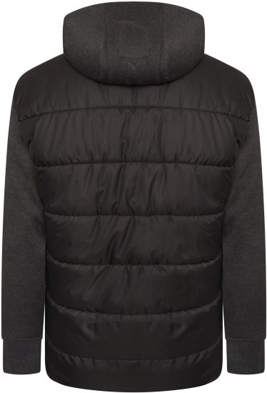 Kam Jeans KV135 Quilted Zip Thru Hoody with Padded Body & Jersey Sleeves Black TALL SIZES - HERRETØJ MT-6XLT - Tøj til høje mænd