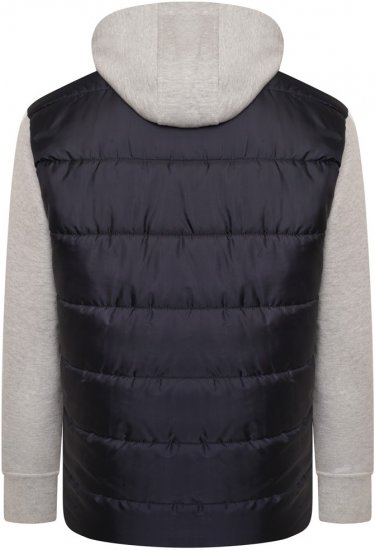 Kam Jeans KV135 Quilted Zip Thru Hoody with Padded Body & Jersey Sleeves Navy TALL SIZES - HERRETØJ MT-6XLT - Tøj til høje mænd