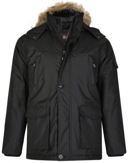 Kam Jeans KV97 Padded Winter Jacket Black - Jakker - Jakker i store størrelser, 2XL- 12XL