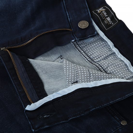 Kam Jeans Nunez Knitted Denim Stretch Fashion Jeans Dark Blue - Jeans og bukser - Herrejeans og bukser i store størrelser W40-W70