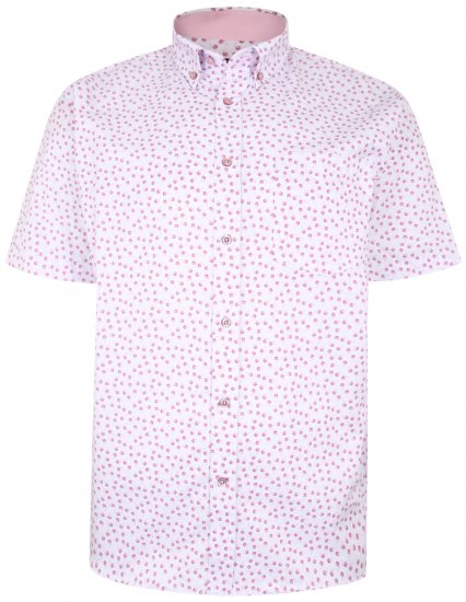 Kam Jeans P012 Premium Short sleeve Shirt Pink - Skjorter - Skjorter til store mænd 2XL- 8XL