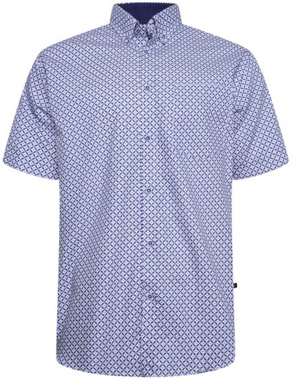 Kam Jeans P046 geometrisk mønstret skjorte - Skjorter - Skjorter til store mænd 2XL- 8XL
