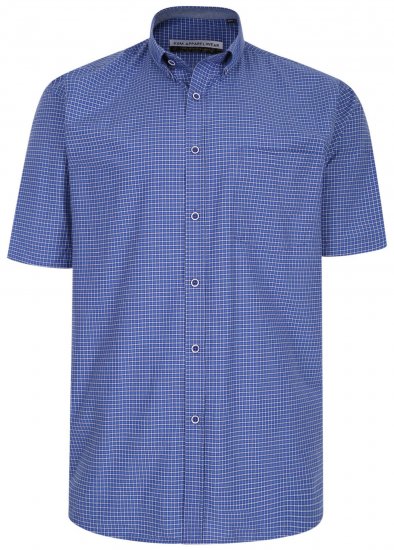Kam Jeans 641 Premium Short Sleeve Shirt Navy - Skjorter - Skjorter til store mænd 2XL- 8XL