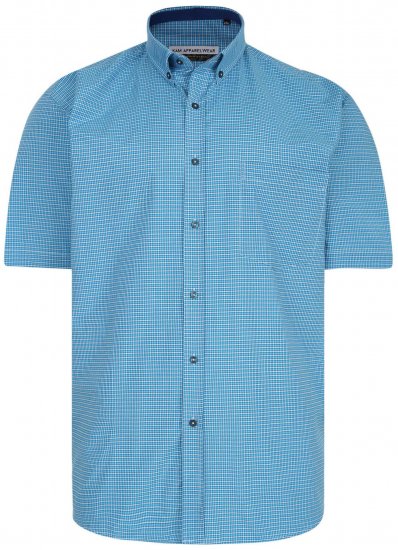 Kam Jeans P641 Premium Short Sleeve Shirt Turquoise - Skjorter - Skjorter til store mænd 2XL- 8XL