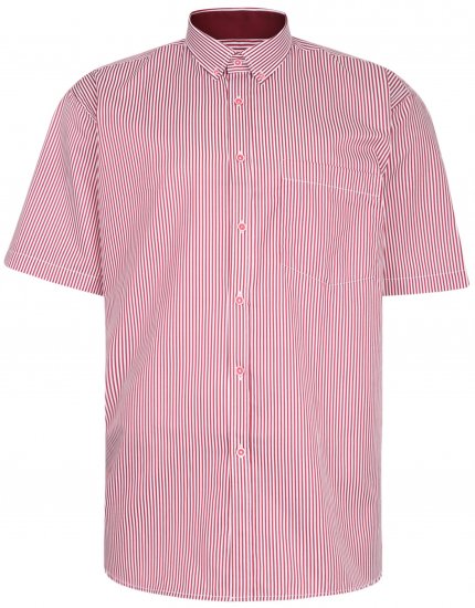 Kam Jeans 643 Premium Short Sleeve Shirt Burgundy - Skjorter - Skjorter til store mænd 2XL- 8XL