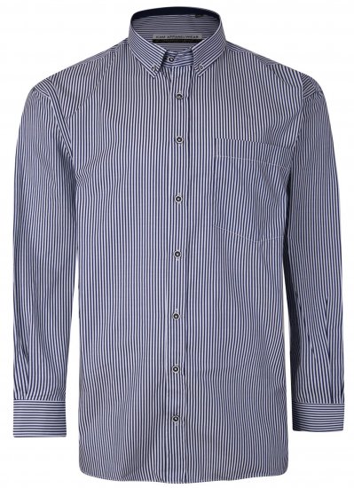 Kam Jeans P643 Premium Stripe Shirt Navy - Skjorter - Skjorter til store mænd 2XL- 8XL
