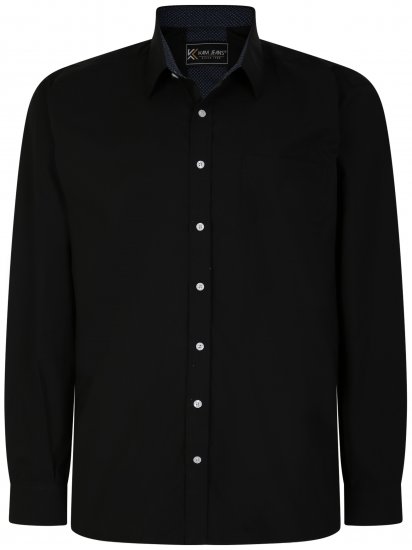 Kam Jeans P684 Premium Stretch Shirt Black - Skjorter - Skjorter til store mænd 2XL- 8XL