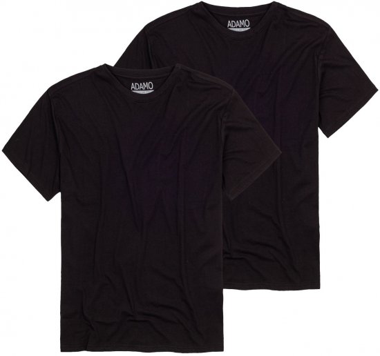 Adamo Kilian Regular fit 2-pack T-shirt Black - T-shirts - T-shirts i store størrelser - 2XL-14XL