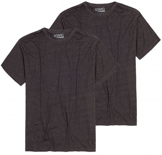 Adamo Kilian Regular fit 2-pack T-shirt Charcoal - T-shirts - T-shirts i store størrelser - 2XL-14XL