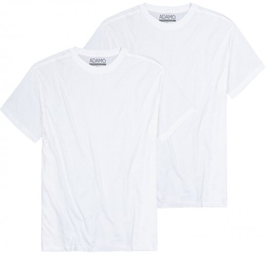 Adamo Kilian Regular fit 2-pack T-shirt White - T-shirts - T-shirts i store størrelser - 2XL-14XL
