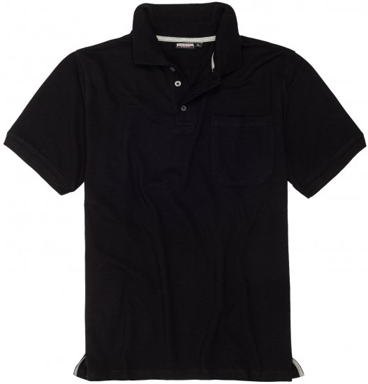 Adamo Klaas Regular fit Polo Shirt with Pocket Black - Polotrøjer - Polotrøjer 2XL-8XL