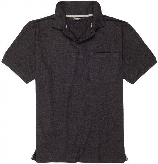 Adamo Klaas Regular fit Polo Shirt with Pocket Charcoal - Polotrøjer - Polotrøjer 2XL-8XL