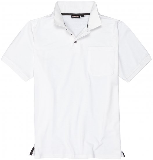 Adamo Klaas Regular fit Polo Shirt with Pocket White - Polotrøjer - Polotrøjer 2XL-8XL