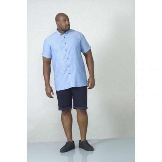 D555 Eric Linen Short Sleeve Shirt - Skjorter - Skjorter til store mænd 2XL- 8XL